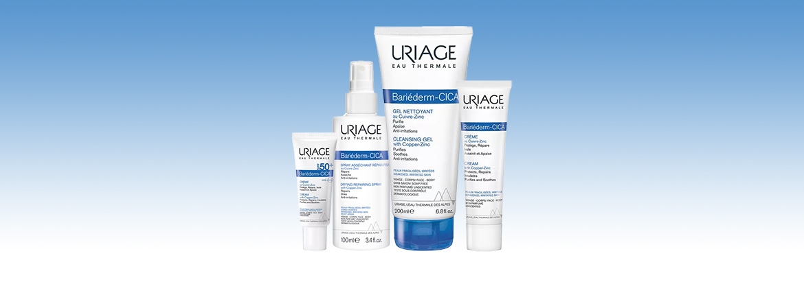Медь и цинк Cu-Zn в косметике Uriage Bariéderm-Cica для раздражённой кожи