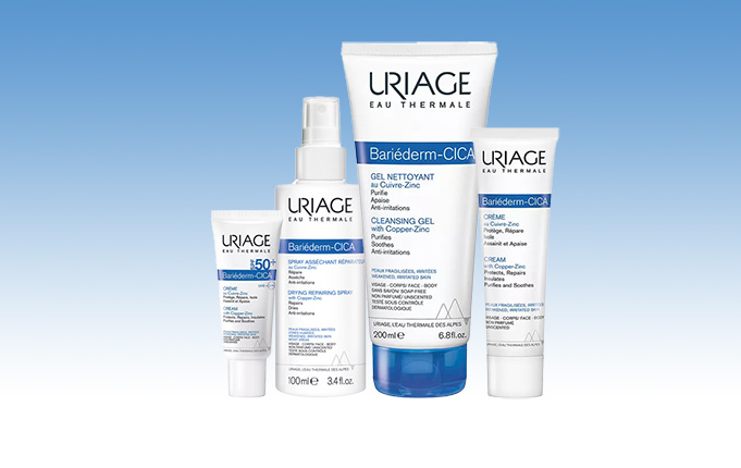 Медь и цинк Cu-Zn в косметике Uriage Bariéderm-Cica для раздражённой кожи